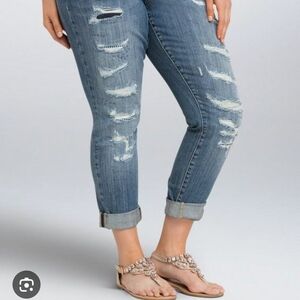 Distressed Blue Jeans